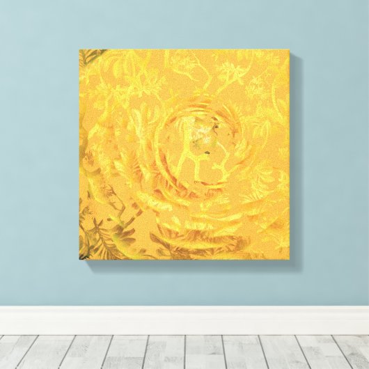 Gele Floral Print (Insitu (Houten vloer))