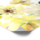 Gele Floral Sage Green Summer Weddenschap Welkom Poster (Hoek)
