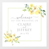 Gele Floral Sage Green Summer Weddenschap Welkom Raamsticker (Vel)