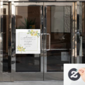 Gele Floral Sage Green Summer Weddenschap Welkom Raamsticker (Kantoordeur)