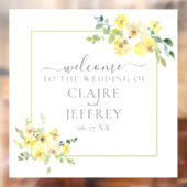 Gele Floral Sage Green Summer Weddenschap Welkom Raamsticker (Vel 2)
