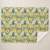 Gele Floral Sherpa Deken (Voorkant (horizontaal))