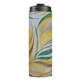 Gele Floral Tumbler Thermosbeker