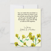 Gele Floral Waterverf Wedding Bedankkaart (Achterkant)