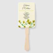 Gele Floral Waterverf Wedding Handwaaier (Voorkant)