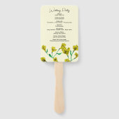 Gele Floral Waterverf Wedding Handwaaier (Achterkant)