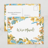 Gele Floral We hebben een nieuwe mededeling van he Briefkaart (Voorkant / Achterkant)
