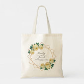 Gele Floral Wed Elegant Gold Glitter Geometric Tote Bag (Achterkant)