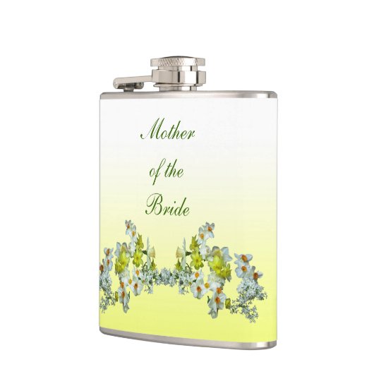 Gele Floral Wedding Moeder van de Bride Heupfles (Links)