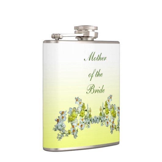 Gele Floral Wedding Moeder van de Bride Heupfles (Rechts)