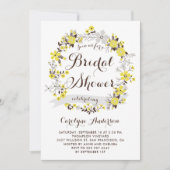 Gele Floral Wreath Bridal Shower Kaart (Voorkant)