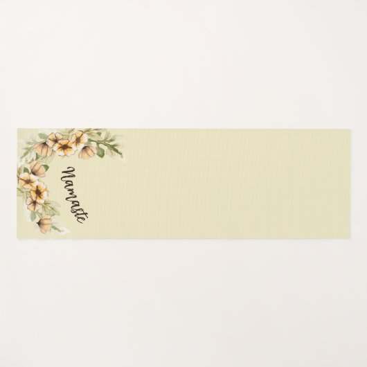 Gele Floral Yogamat (Voorkant (horizontaal))