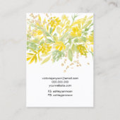 Gele florale logo gouden sieraden oorbel ketting visitekaartje (Achterkant)