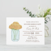 Gele florale mason-pot kaart (Staand voorkant)