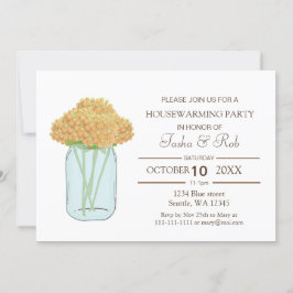 Gele florale mason-pot kaart