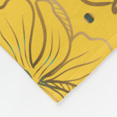 Gele florale naadloze patroonnaam fleece deken (Hoek)
