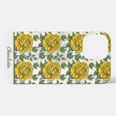Gele florale naadloze patroonnaam iPhone hoesje (Achterkant horizontaal)