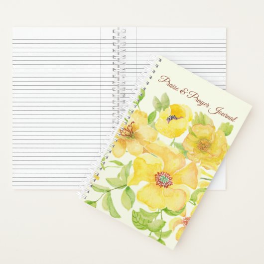 Gele florale Piedere & Prayer Journal Notitieboek (Binnen)