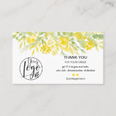 Gele florale waterverf koele logo orde dank u visitekaartje (Voorkant)