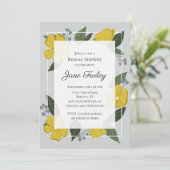 Gele Florals Bridal Shower Invitation Bedankkaart (Staand voorkant)