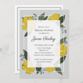 Gele Florals Bridal Shower Invitation Bedankkaart (Voorkant / Achterkant)