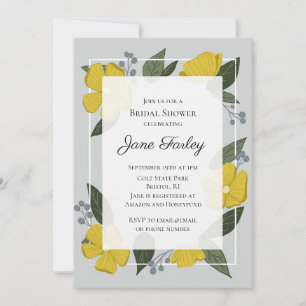 Gele Florals Bridal Shower Invitation Bedankkaart