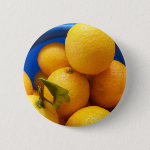 Gele Florida citroenen Ronde Button 5,7 Cm
