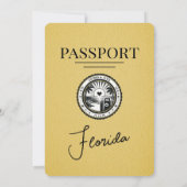 Gele Florida Passport Uitnodiging voor het Huwelij (Achterkant)