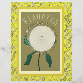 Gele Flourish Bloem Scrapbook Papier 2-zijdig Pag