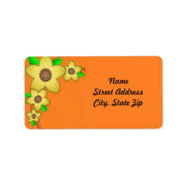 Gele Flower Background Address Sticker