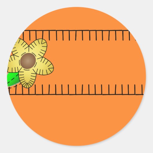 Gele Flower Background Round Sticker (Voorkant)