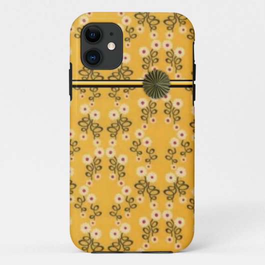 Gele Flower Design iPhone Case (Achterkant)