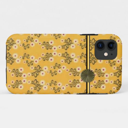 Gele Flower Design iPhone Case (Achterkant (horizontaal))