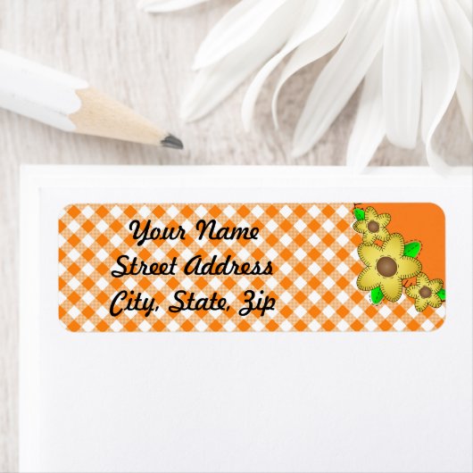 Gele Flower GinBackground Return Address Sticker (Insitu)