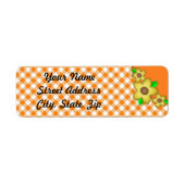 Gele Flower GinBackground Return Address Sticker (Voorkant)