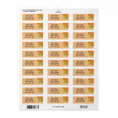 Gele Flower GinBackground Return Address Sticker (Full Sheet)