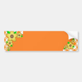 Gele Flower Gingham Background Bumpersticker (Voorkant)