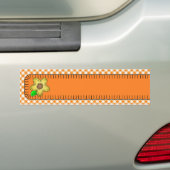 Gele Flower Gingham Background Bumpersticker (Op auto)