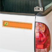 Gele Flower Gingham Background Bumpersticker (Op Truck)