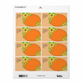 Gele Flower Gingham Background Shipping Label (Full Sheet)