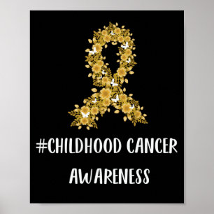 Gele Flower Ribbon Childhood Cancer Awareness Poster
