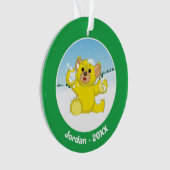 Gele fluffy Cub Ornament (voorkant)