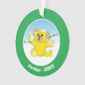 Gele fluffy Cub Ornament (voorkant)
