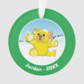 Gele fluffy Cub Ornament (voorkant)