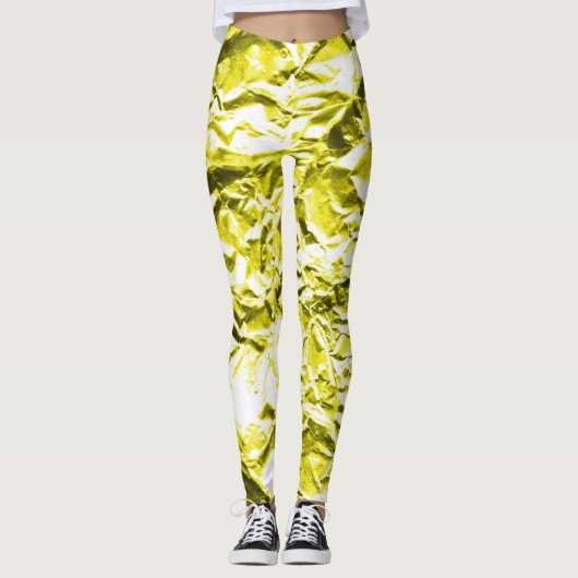 Gele Folie Leggings (Voorkant)