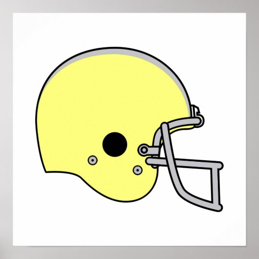 Gele Football Helmet Poster (Voorkant)