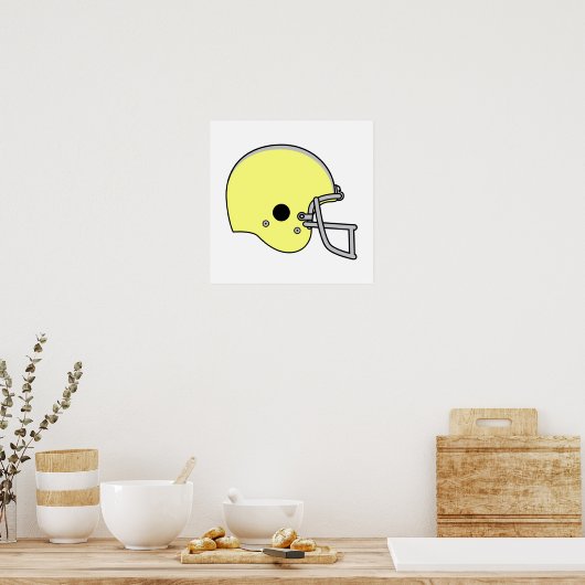 Gele Football Helmet Poster (Keuken)