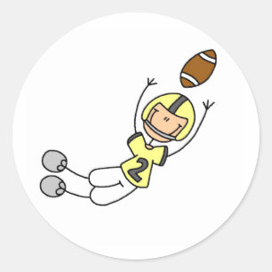 Gele Football Player-sticker Ronde Sticker