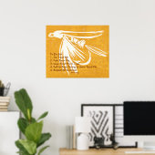 "Gele forel van de Middel om lijst te doen" Natte Poster (Thuiskantoor)