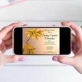 Gele Forsythia Bloem Lente Equinox Feestdag Kaart